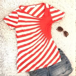 Sunburst Orange and White Tee